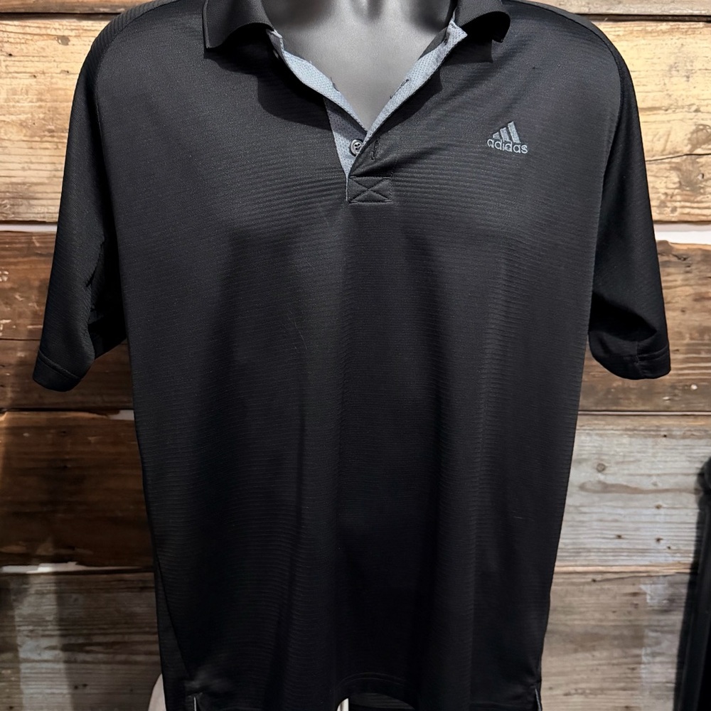 Adidas Men's Climalite Polo Shirt in Black and Gray
